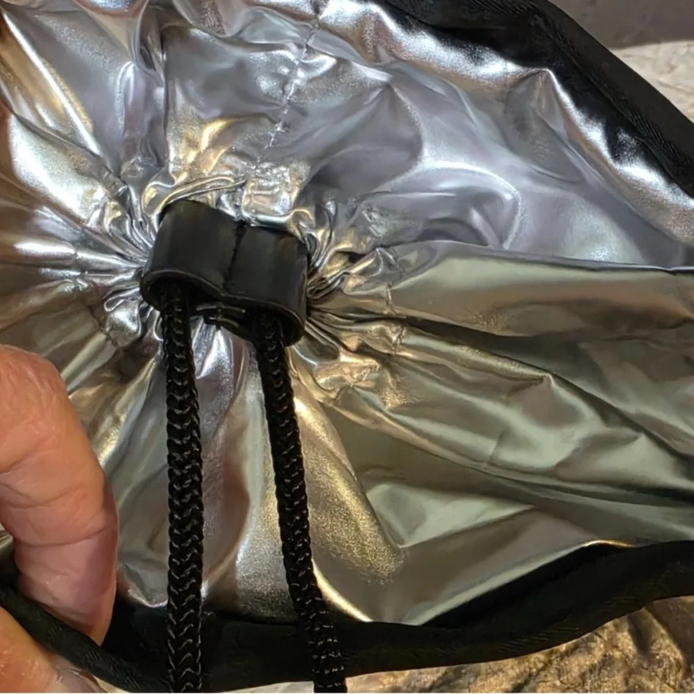 VERSACE Black & White Wristlet/Cosmetic/Bucket Bag, (g wp,) NWOT